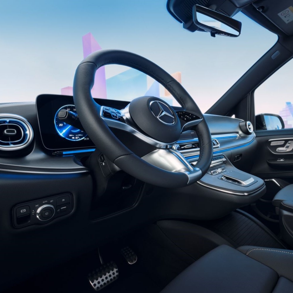 Mercedes-Benz EQV Perspektive Fahrersitz 2024